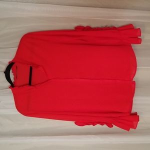 Zara Basic sheer red blouse size L